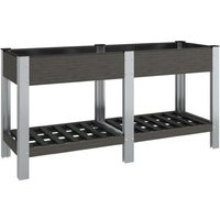 Vidaxl Lit Surélevé De Jardin Avec Étagère Gris 175x50x75 Cm Wpc