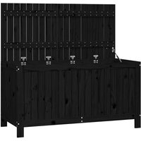 Vidaxl Boîte De Rangement De Jardin Noir 121x55x64 Cm Bois Massif Pin