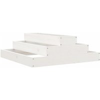 Vidaxl Jardinière Blanc 80x80x27 Cm Bois Massif De Pin