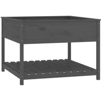 Vidaxl Jardinière Et Étagère Gris 111,5x111,5x81 Cm Bois Massif De Pin