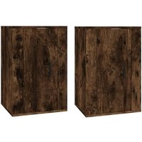 Vidaxl Meubles Tv Muraux 2 Pcs Chêne Fumé 40x34,5x60 Cm