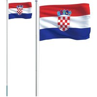 Vidaxl Drapeau De La Croatie Et Mat 6,23 M Aluminium