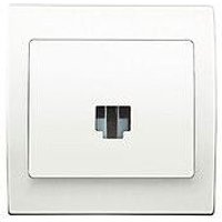 Prise Informatique RJ45 Blanc Delta Iris + Plaque basic Blanc-SIEMENS