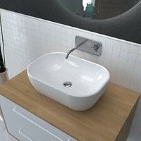 Vasque rectangle blanche en c?ramique ? poser - 46x33x13.5cm - POP CRIB