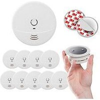 Lot de 10 détecteurs de fumée NF avec supports aimantés de fixation-EVACUATE