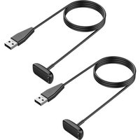 2 Pcs Chargeur Compatible Avec Fitbit Charge 6/Luxe/Charge 5/Luxe Special Edition Smartwatch, Câble De Charge Usb Magnétique Avec Bouton, 1m Câble De
