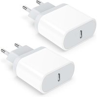Chargeur Usb C, 2-Pack Prise Rapide For Iphone 16/16 Pro/16 Pro Max/16 Plus/15/14/13/12/11/Se 2020/X/Xs/Xr/8/7/6, Pad, Airpods, 20w Type C Secteur