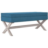 Vidaxl Tabouret De Rangement Bleu 110x45x49 Cm Velours
