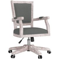Vidaxl Chaise Pivotante De Bureau Gris Foncé Tissu