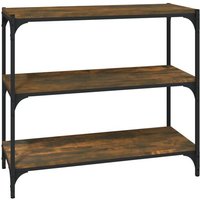 Vidaxl Bibliothèque Chêne Fumé 80x33x70,5cm Bois D'ingénierie Et Acier