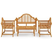 Vidaxl Salon De Jardin 4 Pcs Bois De Teck Solide