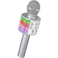 Microphone sans Fil Karaoké, Micro Karaoke Enfant avec Lumières LED de Danse, Microphone Bluetooth pour Enfants Fille Garcon pour Fête Chanter Idée