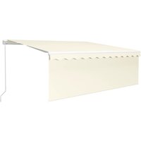 Vidaxl Auvent Manuel Rã©Tractable Avec Store Et Led 4x3 M Crã¿Me