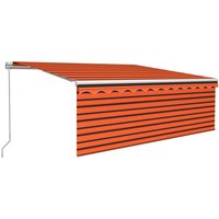 Vidaxl Auvent Manuel Rã©Tractable Avec Store 4x3 M Orange Et Marron