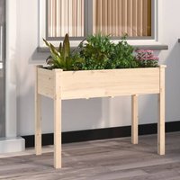 Vidaxl Jardinière Avec Doublure 118x59x76 Cm Bois Massif De Sapin