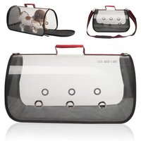 Td® Sac De Transport Transparent Chat Chien Petit Chiot Voyage Trous Respirants Souple Avion Voiture Large Ceinture Portable Panier