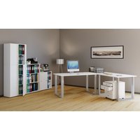 Vcm Bureau D'angle Bureau Informatique Table D'angle Lona Profondeur 80 U Alu Argenté Bureau D'angle Bureau Informatique Table D'angle Lona
