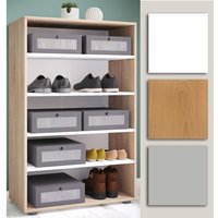 Vcm Xxl Bois Grande Armoire À Chaussures Étagère À Chaussures Grande Botte Meuble D'entrée Lona 5 Compartiments