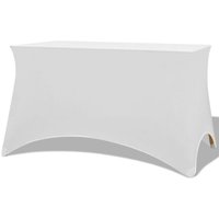 vidaXL Housses extensibles pour table 2 pi¿¿ces 120x60,5x74 cm Blanc