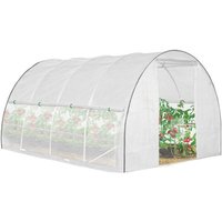 Serre Tunnel De Jardin 12m? Blanche Relevable Avec Moustiquaire