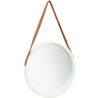 Vidaxl Miroir Mural Avec Sangle 50 Cm Blanc