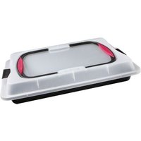 Zenker 7903 Plaque De Cuisson Avec Couvercle, Plaque Pâtisserie Four, Boite De Transport Gâteau, Boite Gâteau Rectangulaire, Acier Inoxydable, 42 X