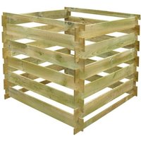 Bac à compost carré en lattes en bois 0,54 m³