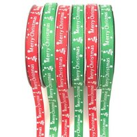 Motif De Noël Ruban Ruban Emballage Cadeau Corde Ruban Imprimé Noël Anniversaire Boîte Cadeau Cravates, Rouge-Rouge