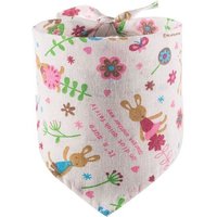 Dessin Animé Lapin Imprimé Coton Lin Bavoirs Écharpe Pour Animaux De Compagnie Chat Chien Bandana Tache, Fond Blanc