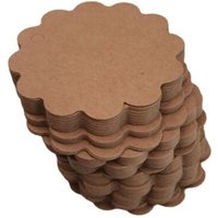 Kraft Papier Étiquette Volante Dentelle Ronde Petite Étiquette Accessoires De Bricolage Accessoires Vetements Blanc 6 * 6cm, 100pcs Couleur Cuir-