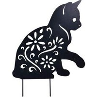 Cat Yard Art Acrylique Chat Noir Jardin Décoration Extérieure Clôture Silhouettes D'animaux, 1