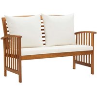 Banc De Jardin Meuble De Patio D'extérieur Terrasse Avec Coussins 119 X 67 X 83 Cm Bois Solide D'acacia Helloshop26 02_0011586