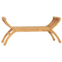 Banc De Jardin Meuble De Patio D'extérieur Terrasse 120 X 35 X 55 Cm Bois De Teck Solide Helloshop26 02_0011196