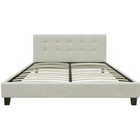 Lit Tissu Bouclette "Julia" 140x190cm - Crème