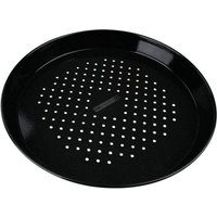 9206 Fm Professional Plaque À Pizza Perforée Ronde, Plat À Pizza Perforé, Plat À Four, Plaque Pizza Four, Plat À Pizza Barbecue, Acier Émaillé, Noir,
