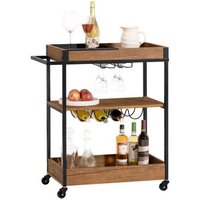 Sobuy Desserte De Cuisine Roulante Chariot De Service À Roulettes Étagère De Cuisine, Svw19-N