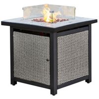 Braséro De Jardin À Gaz Chauffage Extérieur Oxyde De Magnésium Écran Housse De Protection Roches De Lave Teamson Home Hf25601ba-Eu