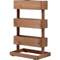 Dobar Plate-Bande Verticale Avec 3 Bacs À Plantes Marron