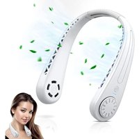 Christelle Ventilateur de cou portable, mini ventilateur de cou silencieux rechargeable, 3 Vitesses Ventilateur Cou Flux d air à 360 pour Femme Homme