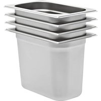 Récipients Gastronorm 4 pcs GN 1/4 200 mm Acier inoxydable vidaXL vidaXL