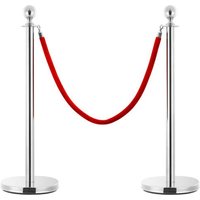 Jeu de barrières de file d'attente VIP 3 pcs Inox Argenté vidaXL vidaXL
