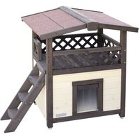Maison À Chat Chauffée 4-Saisons Deluxe 88x57x77 Cm Marron Foncé Kerbl
