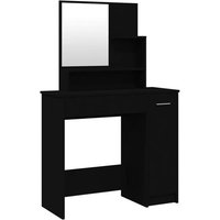 Coiffeuse Avec Miroir Noir 86,5x35x136 Cm Vidaxl Vidaxl