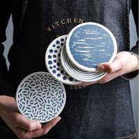 4 Dessous De Verre Pour Boissons Absorbant Rond En Pierre De Céramique Avec Base En Liège, Tapis De Protection De Table Pour Tasses Et Tasses,