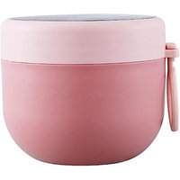 Tasse De Petit-Déjeuner Assortie (Rose) Tasse De Yaourt Étanche Avec Cuillère Pratique Portable Tasse De Petit-Déjeuner Assortie 600 Ml Boîte De