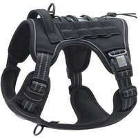 Taille L, Noir , Harnais De Chien Anti Traction, Harnais Tactique Chien Respirant Réglable Facile À Mettre Pour Moyen Grand Chien, Gilet Durable