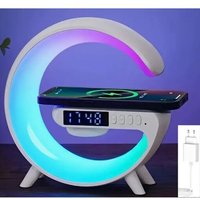 Mini Chargeur 4 En 1 Horloge Haut-Parleur Bluetooth Lampe G Veilleuse Induction Pour Iphone 15/14/13/12/11/X/Xr/8. Qi Compatible Mag Safe. Chargeur