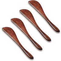 Pelle À Beurre En Bois (4 Paquets), Vaisselle Indispensable Pour Le Petit Déjeuner, Couteau, Confiture, Fromage, Sandwich