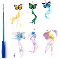 Jouets En Plumes De Papillons Et Libellules Pour Chats, Recharges De Jouets Interactifs Pour Chats
