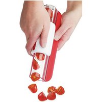 Trancheur De Fruits (Rouge), Trancheur De Raisin/Cerise/Tomate, Décoration De Gâteau Aux Fruits Salade De Fruits De Cuisine, Salade De Légumes, Outil